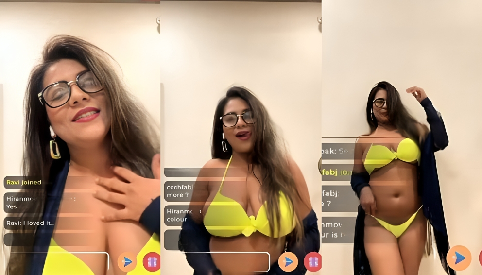 Bhavana Kumawat Puja Bikini Tease on Live App